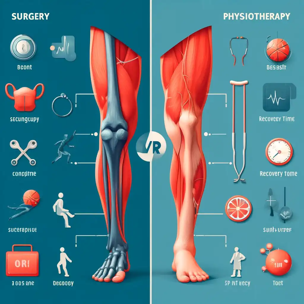 مقایسه فیزیوتراپی و جراحی برای آسیب‌های عضلات ساق پا