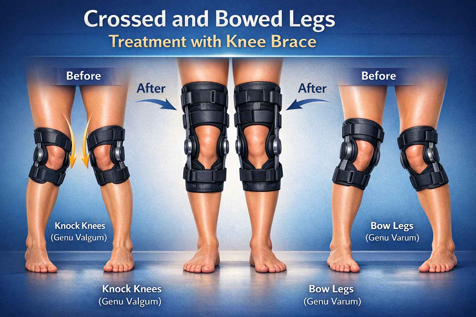 درمان پای ضربدری و پرانتزی با بریس زانو – دوره درمان چقدر است؟