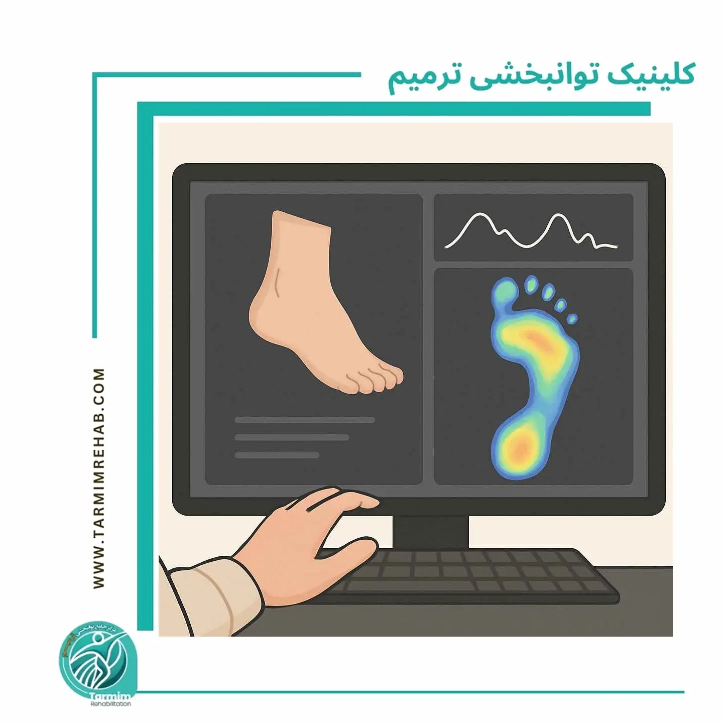 نقشه فشار کف پا و اسکن سه‌بعدی دقیق برای تحلیل راه‌رفتن و ساخت کفی طبی
