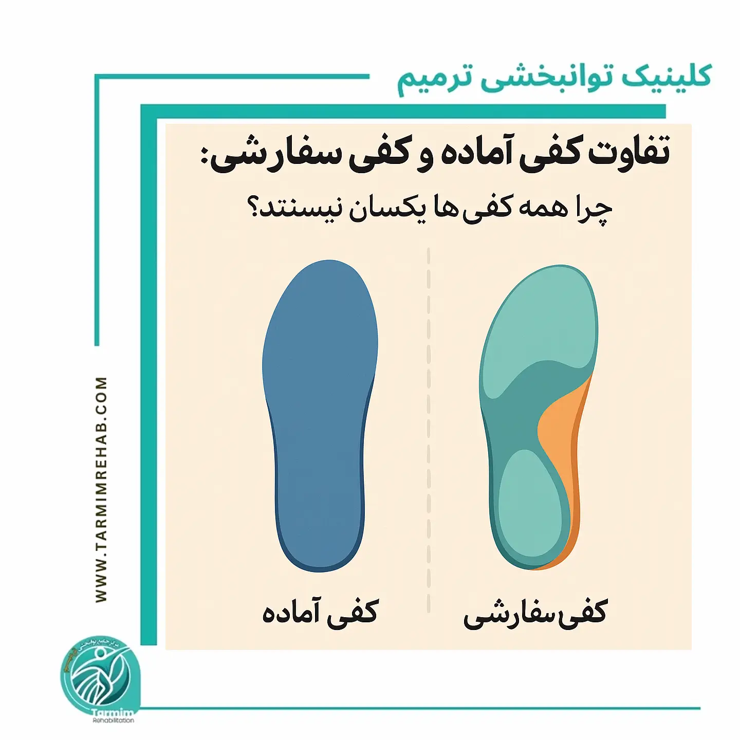 تصویر مقایسه کفی طبی آماده و کفی طبی سفارشی مخصوص هر فرد